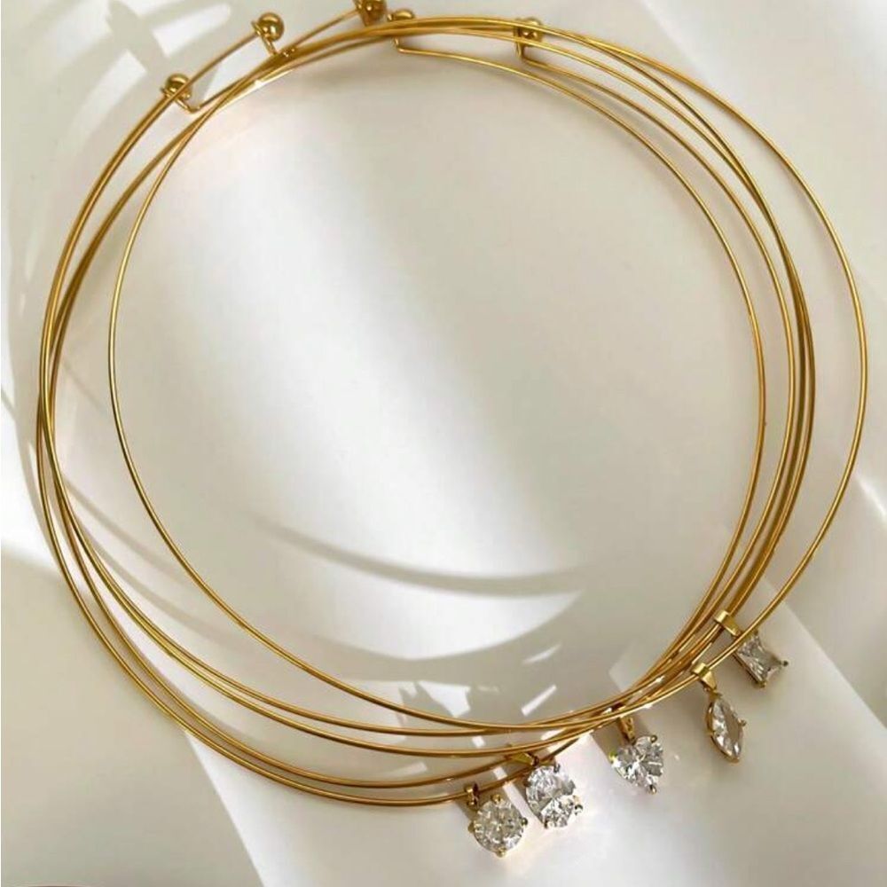 Statement Gold Necklace N1063 - Picture 4 of 7